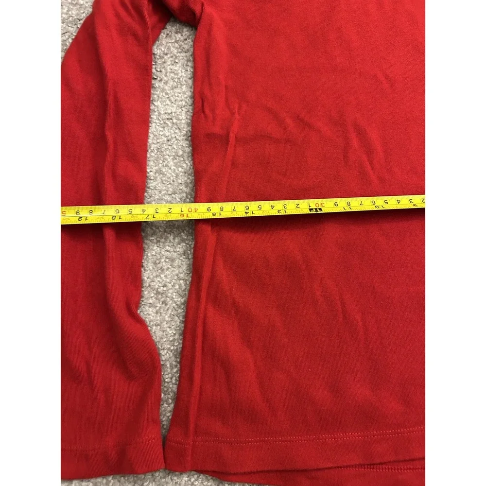 Tommy Hilfiger Jeans Turtleneck Top Womens S Red Excellent Long Sleeve Cotton